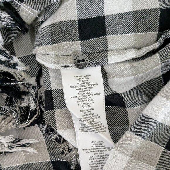CURRENT/ELLIOTT  Long Sleeve Button Down Shirt Top  Size 2  Black Tan Plaid NWT - Picture 8 of 8